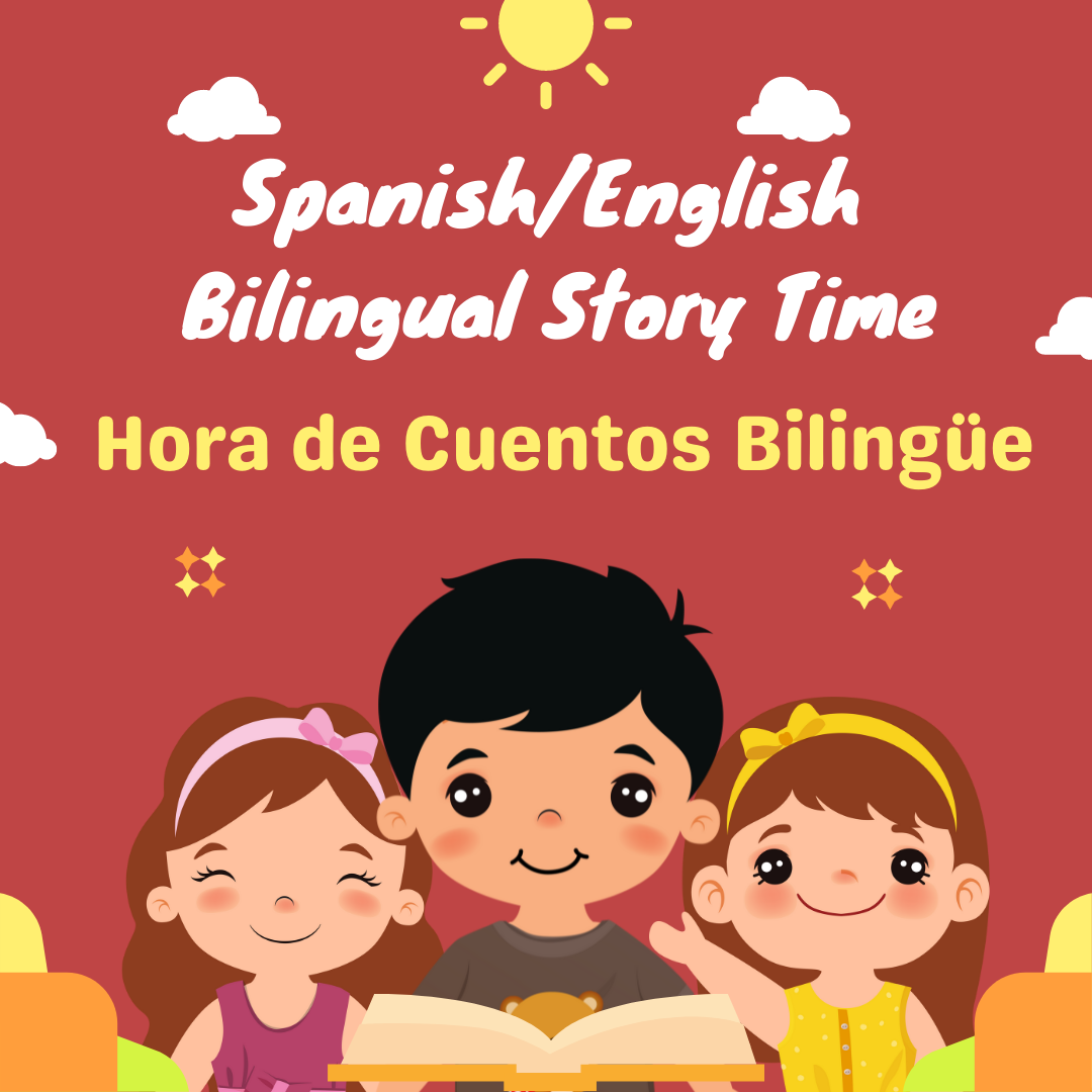 Spanish/English Bilingual Story Time with three children and a book