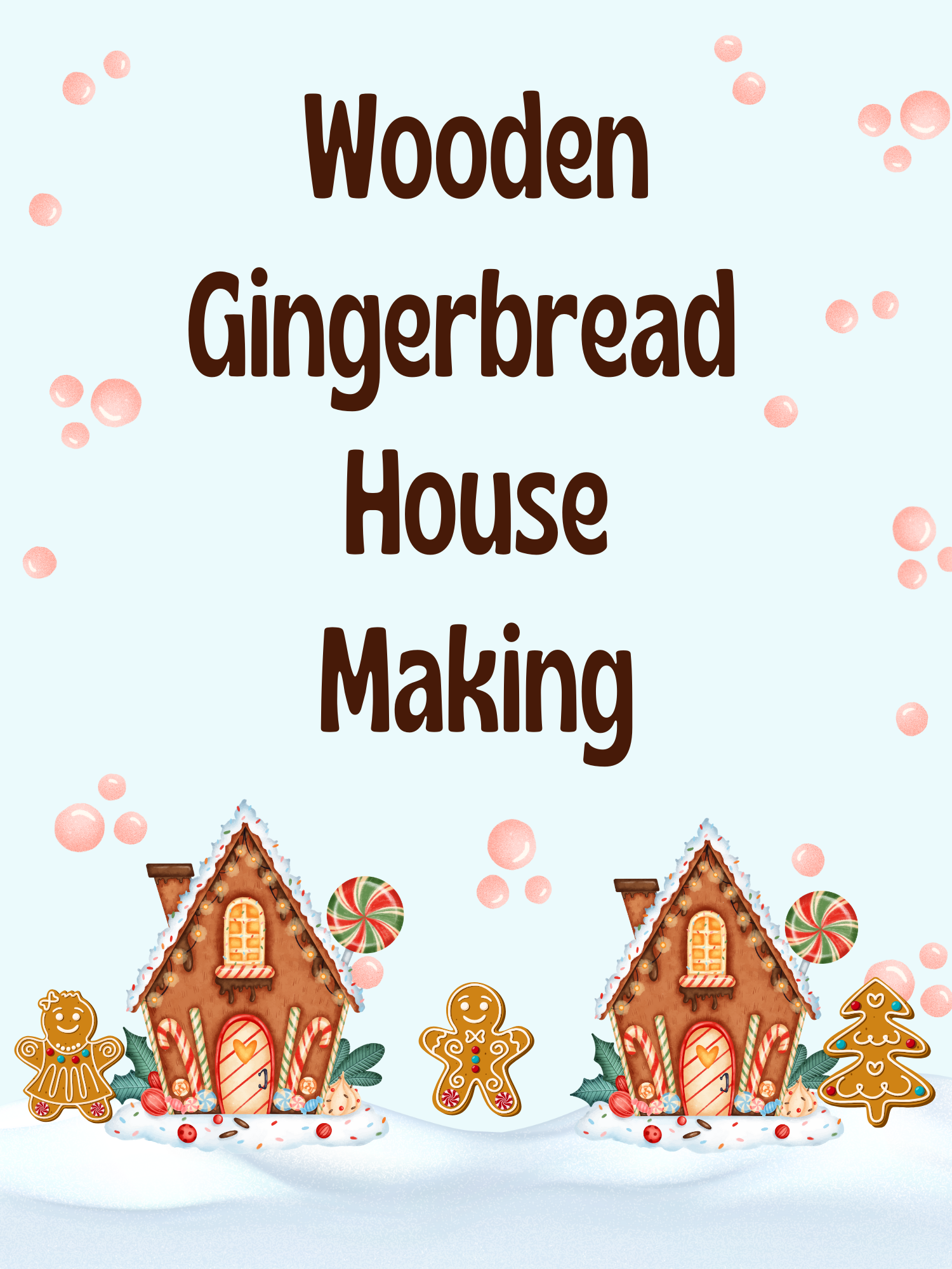wooden gingerbread house making