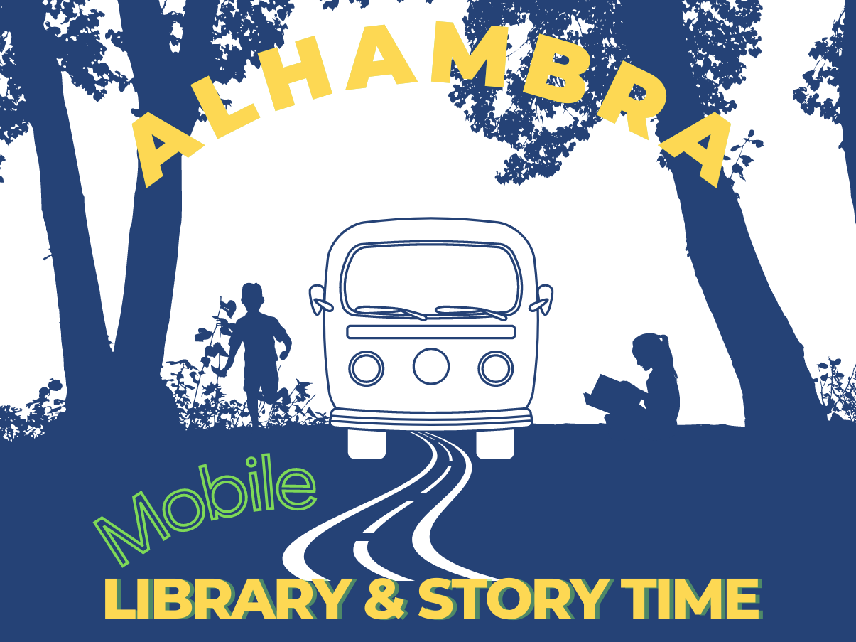 alhambra mobile library and story time logo